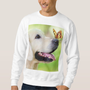 Labrador und Schmetterlingswirbel Kissen Sweatshirt