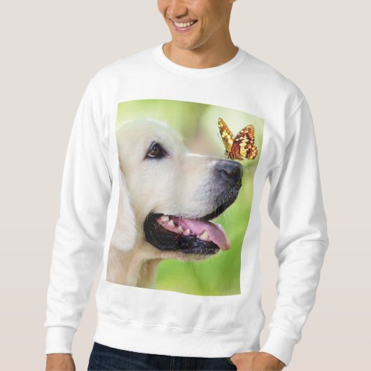 Labrador und Schmetterlingswirbel Kissen Sweatshirt (Vorderseite)