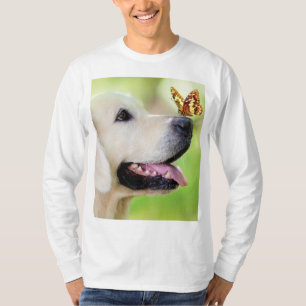 Labrador und Schmetterlingswirbel Kissen T-Shirt