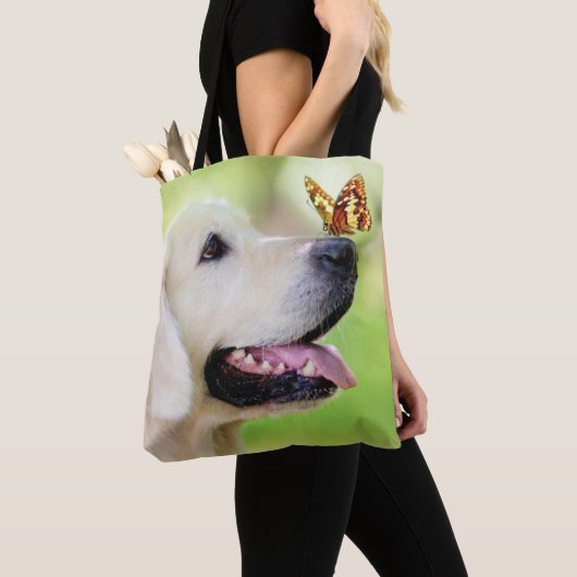 Labrador und Schmetterlingswirbel Kissen Tasche (Von Nahem)