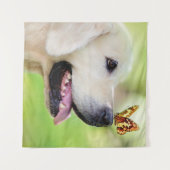 Labrador und Schmetterlingswirbel Kissen Wandteppich (Vorderseite (Horizontal))