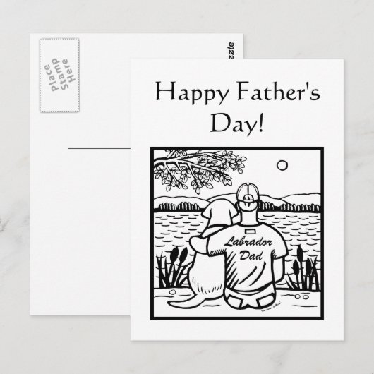 Labrador und Vater Postkarte (Vorne/Hinten)