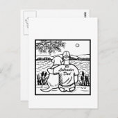 Labrador und Vater Postkarte (Vorne/Hinten)