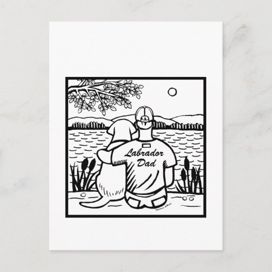Labrador und Vater Postkarte (Vorderseite)