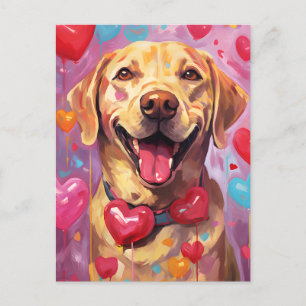 Labrador Valentinstag Postkarte