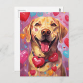 Labrador Valentinstag Postkarte (Vorne/Hinten)