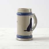 "Labrador Vater", Grau & Blue Bierstein Bierglas (VorderseiteRechts)