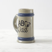 "Labrador Vater", Grau & Blue Bierstein Bierglas (Vorderseite Links)