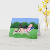 Labrador-Vater-Malerei Karte (Gelbe Blume)