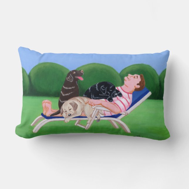 Labrador-Vater-Malerei Lendenkissen (Vorderseite)