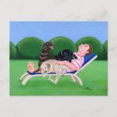 Labrador-Vater-Malerei Postkarte (Vorderseite)