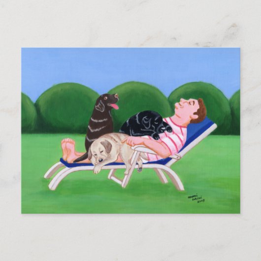 Labrador-Vater-Malerei Postkarte (Vorderseite)