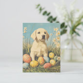 Labrador Vintag Osterzeit Postkarte (Stehend Vorderseite)