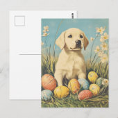 Labrador Vintag Osterzeit Postkarte (Vorne/Hinten)