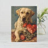Labrador Vintag Valentinstag Feiertagskarte (Stehend Vorderseite)