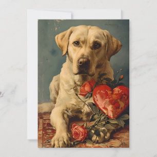 Labrador Vintag Valentinstag Feiertagskarte