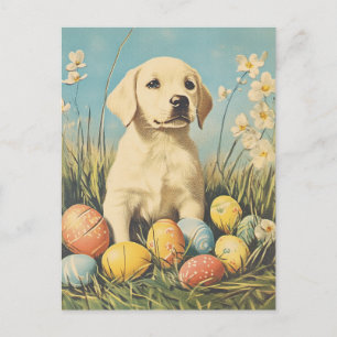 Labrador Vintage Ostern Postkarte