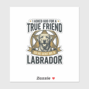 Labrador Wahrer Freund Vintage Hundeliebhaber Desi Aufkleber