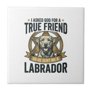 Labrador Wahrer Freund Vintage Hundeliebhaber Desi Fliese