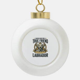 Labrador Wahrer Freund Vintage Hundeliebhaber Desi Keramik Kugel-Ornament