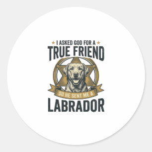 Labrador Wahrer Freund Vintage Hundeliebhaber Desi Runder Aufkleber