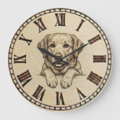 Labrador Wall Clock Große Wanduhr (Vorderseite)