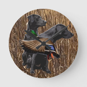 Labrador Wall Décor, Entenjagd groß Runde Wanduhr