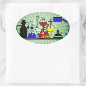 LABRADOR WARE - LABOR GLASSWARE MAD WISSENSCHAFTLE OVALER AUFKLEBER (Tasche)