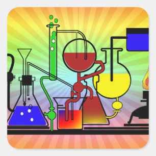 LABRADOR WARE - LABOR GLASSWARE MAD WISSENSCHAFTLE QUADRATISCHER AUFKLEBER