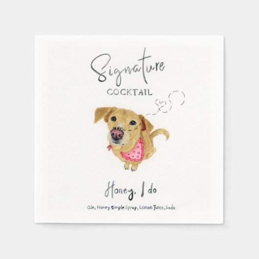 Labrador Watercolor Cocktail Napkin Serviette (Vorderseite)