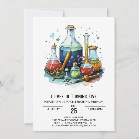 Labrador Watercolor Mystery Einladung (Vorderseite)