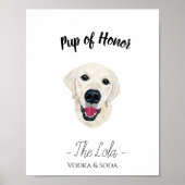 Labrador Wedding Drink Zeichen Poster (Vorne)