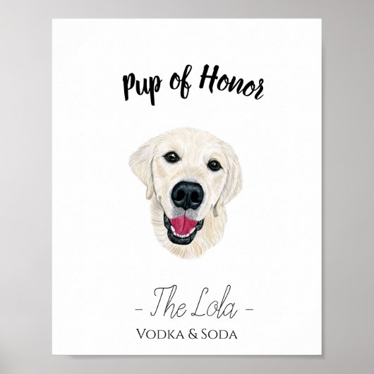 Labrador Wedding Drink Zeichen Poster (Vorne)