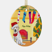 Labrador-Weihnachten (kundengerecht) Keramik Ornament (Rechts)