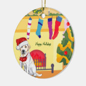 Labrador-Weihnachten (kundengerecht) Keramik Ornament (Links)