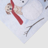 Labrador-Weihnachten mit Schneemann Seidenpapier (Detail)