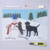Labrador-Weihnachten mit Schneemann Seidenpapier (Handwerk)