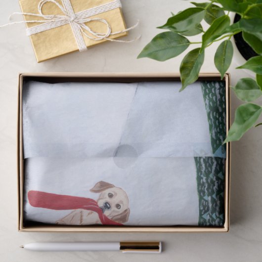 Labrador-Weihnachten mit Schneemann Seidenpapier (Geschenk)