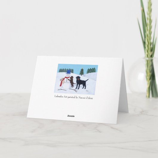 Labrador Weihnachten mit Snowman (Rückseite)