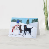 Labrador Weihnachten mit Snowman (Vorderseite)