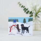 Labrador Weihnachten mit Snowman (Stehend Vorderseite)