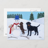 Labrador Weihnachten mit Snowman (Vorne/Hinten)