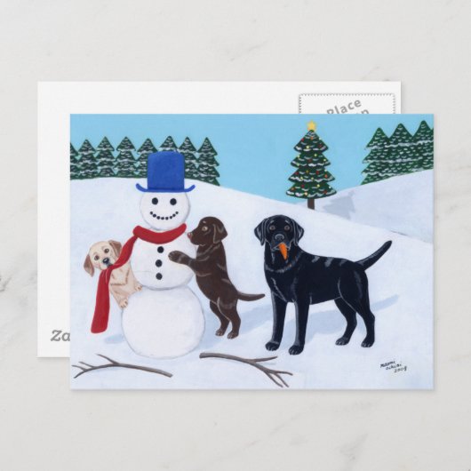 Labrador Weihnachten mit Snowman (Vorne/Hinten)