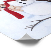 Labrador Weihnachten mit Snowman Artwork Poster (Ecke)