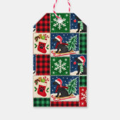 Labrador-Weihnachts-Patchwork-Quilt Geschenkanhänger (Vorderseite)