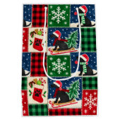 Labrador-Weihnachts-Patchwork-Quilt Mittlere Geschenktüte (Rückseite)