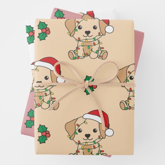 Labrador Weihnachts-Wintertiere Holiday Dog Geschenkpapier Set (Beispiel)