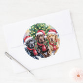 Labrador-Weihnachtsaufkleber Runder Aufkleber (Umschlag)
