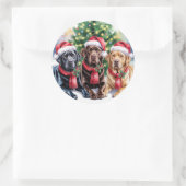 Labrador-Weihnachtsaufkleber Runder Aufkleber (Tasche)