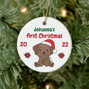 Labrador Weihnachtsbabys erste Weihnachten Keramik Ornament